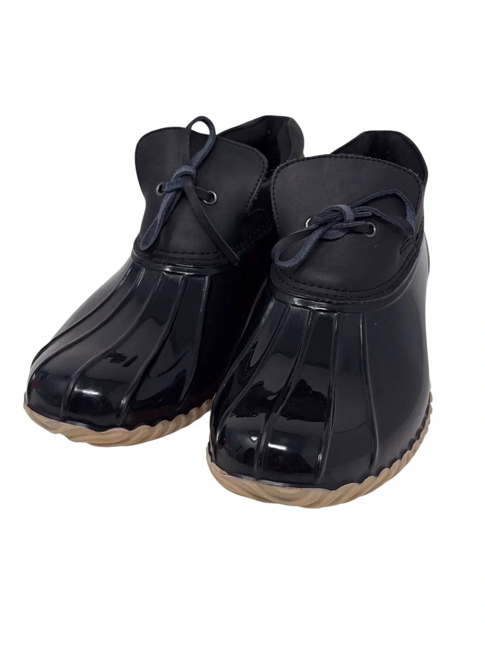 Bass Harlee Black waterproof low-top duck shoes leather upper slip on women’s 10